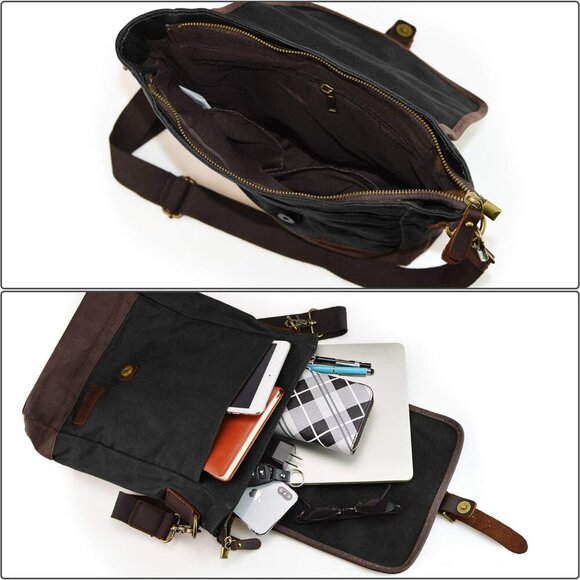 Messenger Bag for Men and Women Canvas Purse Crossbody Shoulder Bag Casual Sling - Picture 7 of 7
